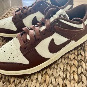 Nike Dunks- Low Brown and White 8.5